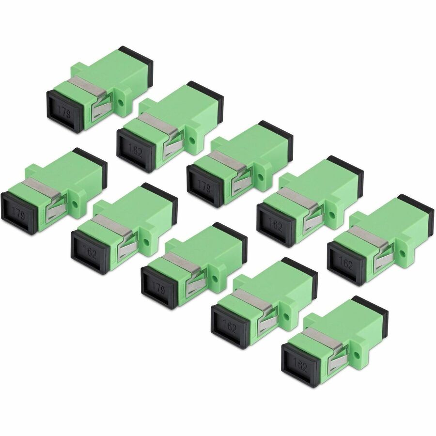 Alternate-Image1 Image for StarTech SC to SC Coupler 10 Pack, OS2 Single Mode SC Fiber Optic Coupler with Flange, SC/APC Simplex Adapter