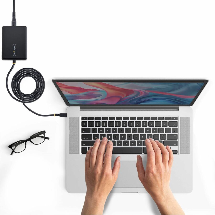 Alternate-Image5 Image for StarTech 100W USB-C Laptop Charger with 5ft (1.5m) Tethered USB-C Cable, Power Adapter Brick for Dell, HP ProBook, MacBook Pro