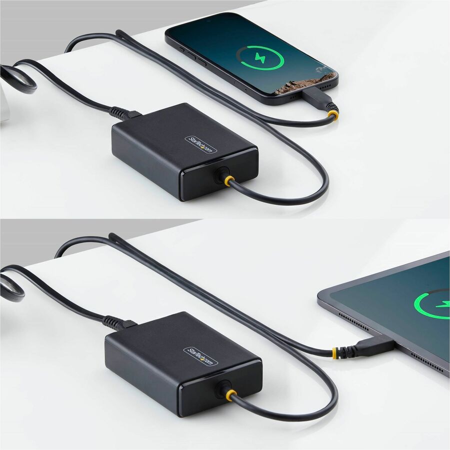 Alternate-Image3 Image for StarTech 100W USB-C Laptop Charger with 5ft (1.5m) Tethered USB-C Cable, Power Adapter Brick for Dell, HP ProBook, MacBook Pro