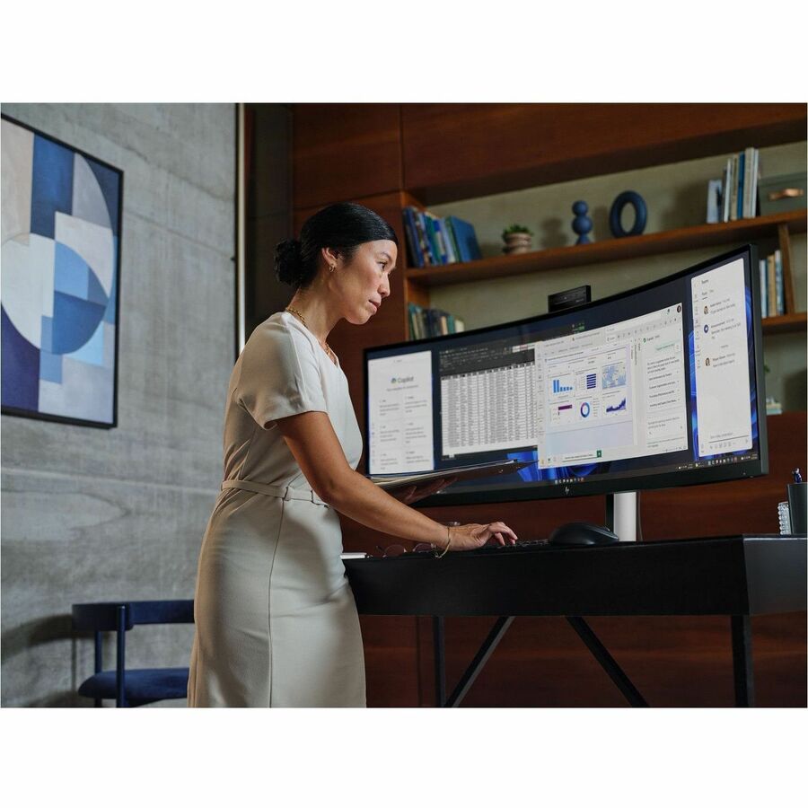 Alternate-Image5 Image for HP 549pm 49" Class Webcam Dual Quad HD (DQHD) Curved Screen LED Monitor - 32:9 - Black, Silver