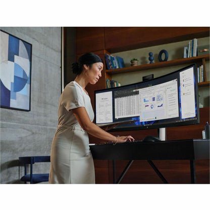 Alternate-Image5 Image for HP 549pm 49" Class Webcam Dual Quad HD (DQHD) Curved Screen LED Monitor - 32:9 - Black, Silver