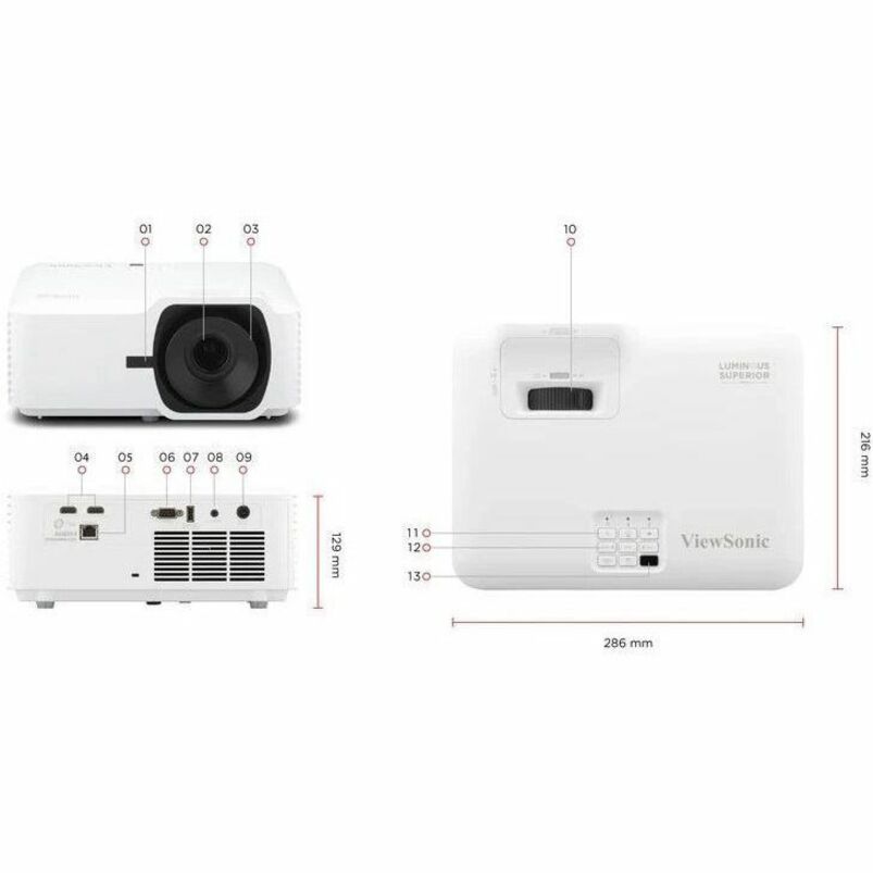 Alternate-Image6 Image for ViewSonic LSD500HD 5500 Lumens 1080p Laser Projector, High Brightness for Large Offices, 1.3x Optical Zoom, H/V Keystone, and 360-Degree Projection for Flexible Setup, HDR Support, and HDMI