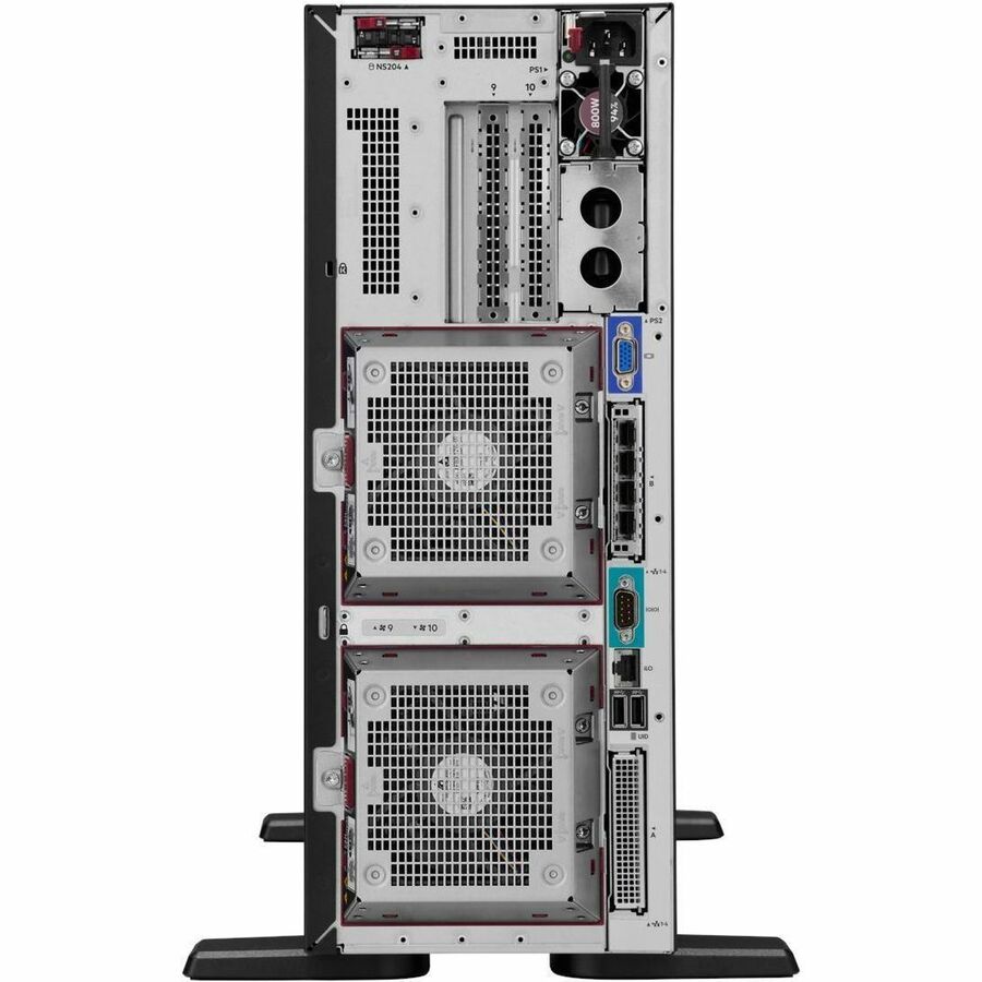 Rear Image for HPE ProLiant Compute ML350 Gen12 4U Tower Server - 1 x Intel Xeon 6505P 2.20 GHz - 32 GB RAM - 16 TB HDD - (2 x 8TB) HDD Configuration - Serial ATA/600, 12Gb/s SAS, NVMe Controller