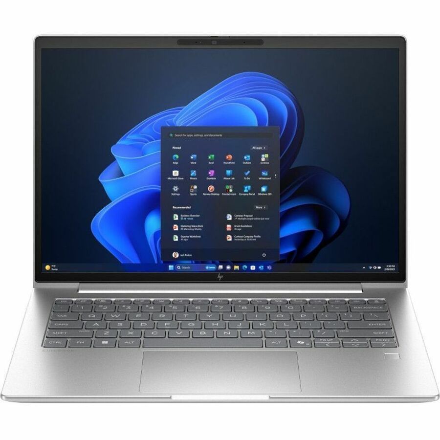 Front Image for HP EliteBook 6 G1i 16" Touchscreen Notebook - WUXGA - 60 Hz - Intel Core Ultra 5 225U - 16 GB - 512 GB SSD - English Keyboard - Smart Card Reader - Pike Silver Aluminum