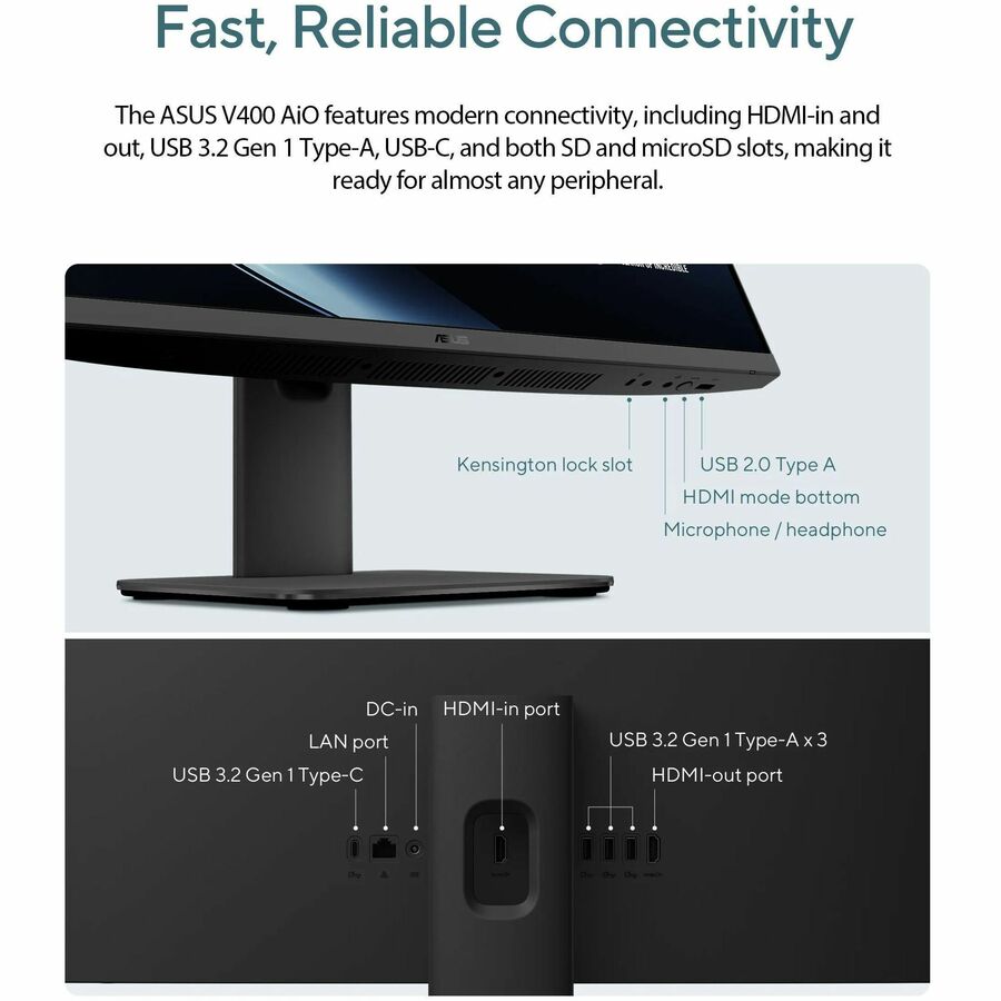 Alternate-Image6 Image for Asus V400 V470VA-DS504T All-in-One Computer - Intel Core i5 13th Gen i5-13420H - 16 GB - 1 TB PCI Express NVMe 4.0 SSD - 27" Full HD Touchscreen - Desktop - Black