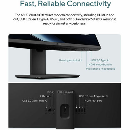 Alternate-Image6 Image for Asus V400 V470VA-DS504T All-in-One Computer - Intel Core i5 13th Gen i5-13420H - 16 GB - 1 TB PCI Express NVMe 4.0 SSD - 27" Full HD Touchscreen - Desktop - Black