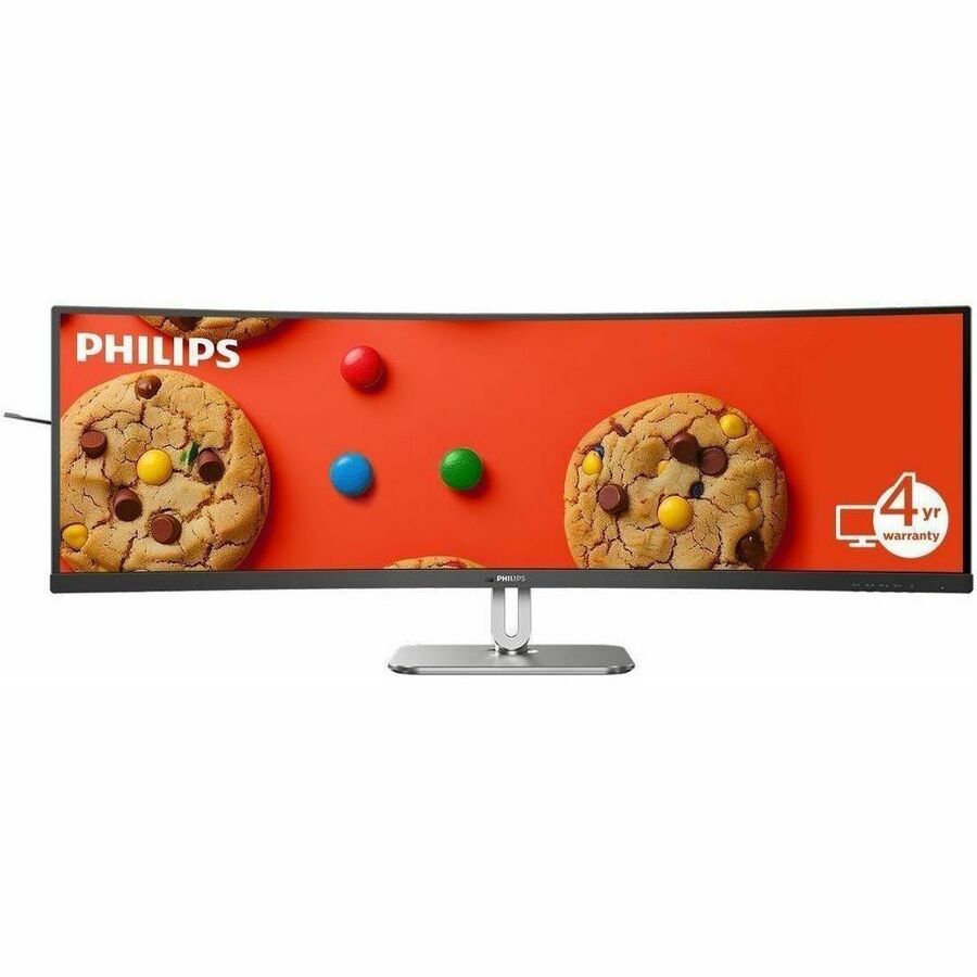 Front Image for Philips 49B2U5900C 49" Class Dual Quad HD (DQHD) Curved Screen LED Monitor - 32:9 - Textured Silver