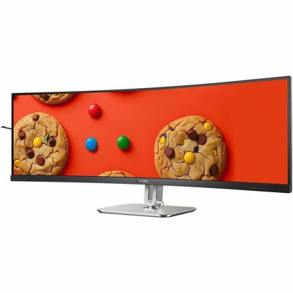 Left Image for Philips 49B2U5900C 49" Class Dual Quad HD (DQHD) Curved Screen LED Monitor - 32:9 - Textured Silver