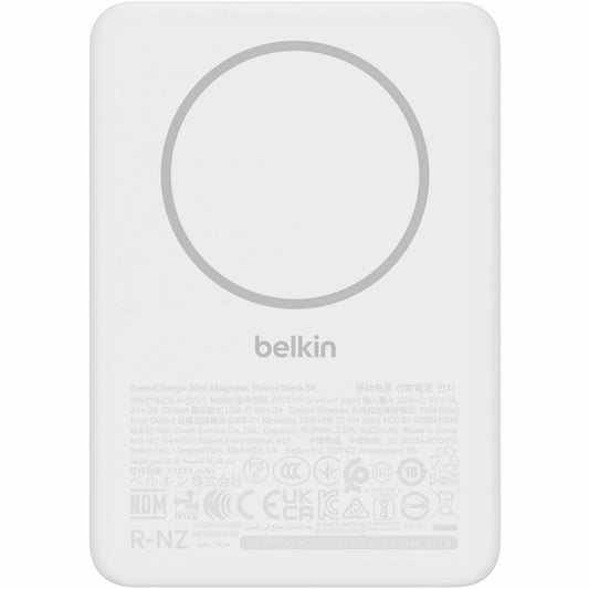 Main Image for Belkin BoostCharge Slim Magnetic Power Bank 5K, White