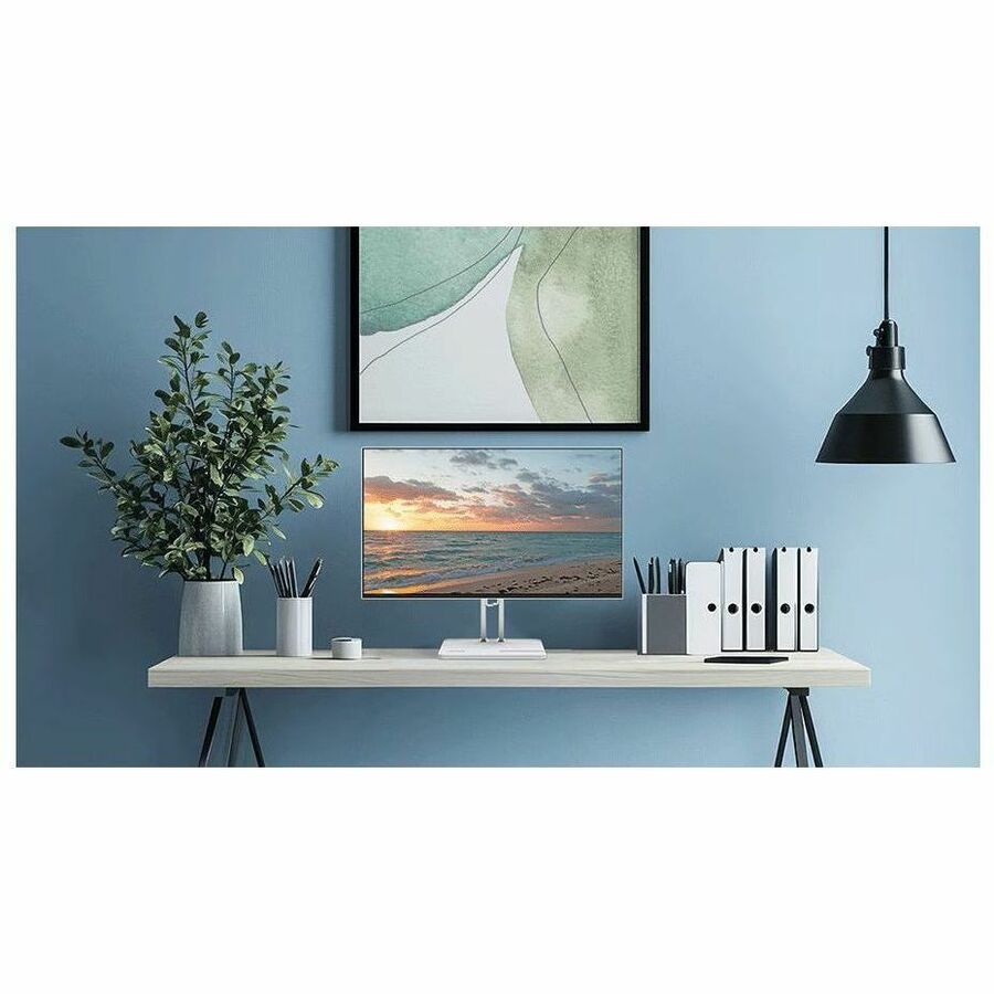 Life-Style Image for Lenovo L24-4C 24" Class Full HD LED Monitor - 16:9 - Cloud Gray