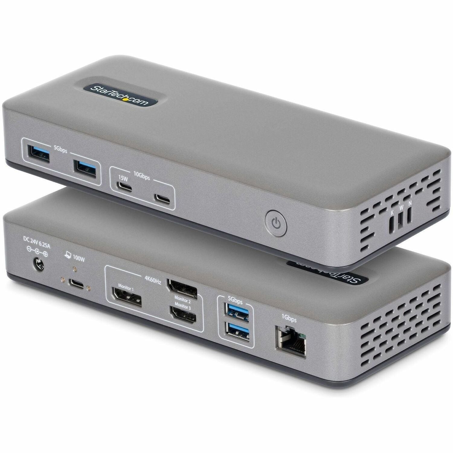 Main Image for StarTech Triple-Monitor USB-C Docking Station, DP / HDMI, 4K 60Hz, 100W Laptop Charging, 1GbE, Driverless, Multi-Monitor Dock