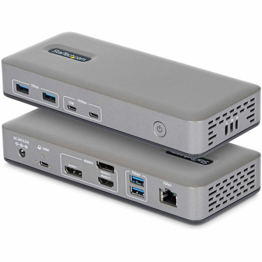 Main Image for StarTech Triple-Monitor USB-C Docking Station, DP / HDMI, 4K 60Hz, 100W Laptop Charging, 1GbE, Driverless, Multi-Monitor Dock