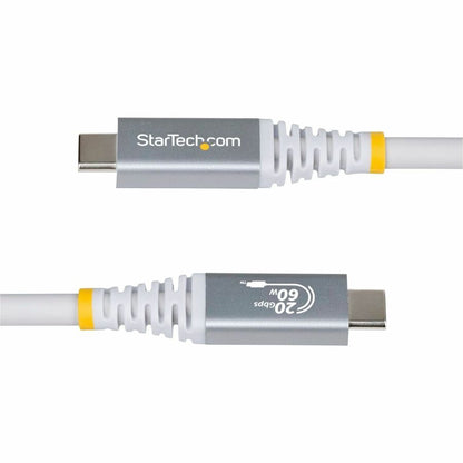 Alternate-Image2 Image for StarTech 10ft (3m) USB4 Cable, 20Gbps, USB-IF Certified USB-C Cable, 60W, 4K120Hz DP 2.1, TPE Jacket, White USB-C Cord