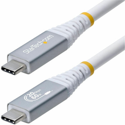 Main Image for StarTech 10ft (3m) USB4 Cable, 20Gbps, USB-IF Certified USB-C Cable, 60W, 4K120Hz DP 2.1, TPE Jacket, White USB-C Cord
