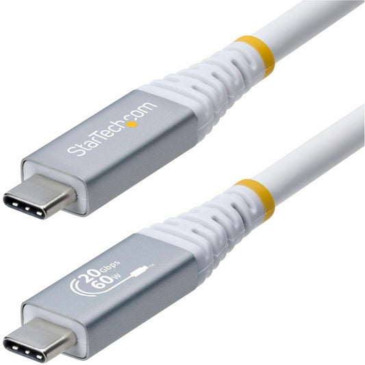 Main Image for StarTech 10ft (3m) USB4 Cable, 20Gbps, USB-IF Certified USB-C Cable, 60W, 4K120Hz DP 2.1, TPE Jacket, White USB-C Cord