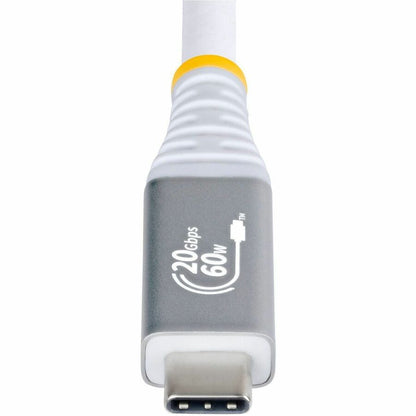 Alternate-Image3 Image for StarTech 10ft (3m) USB4 Cable, 20Gbps, USB-IF Certified USB-C Cable, 60W, 4K120Hz DP 2.1, TPE Jacket, White USB-C Cord