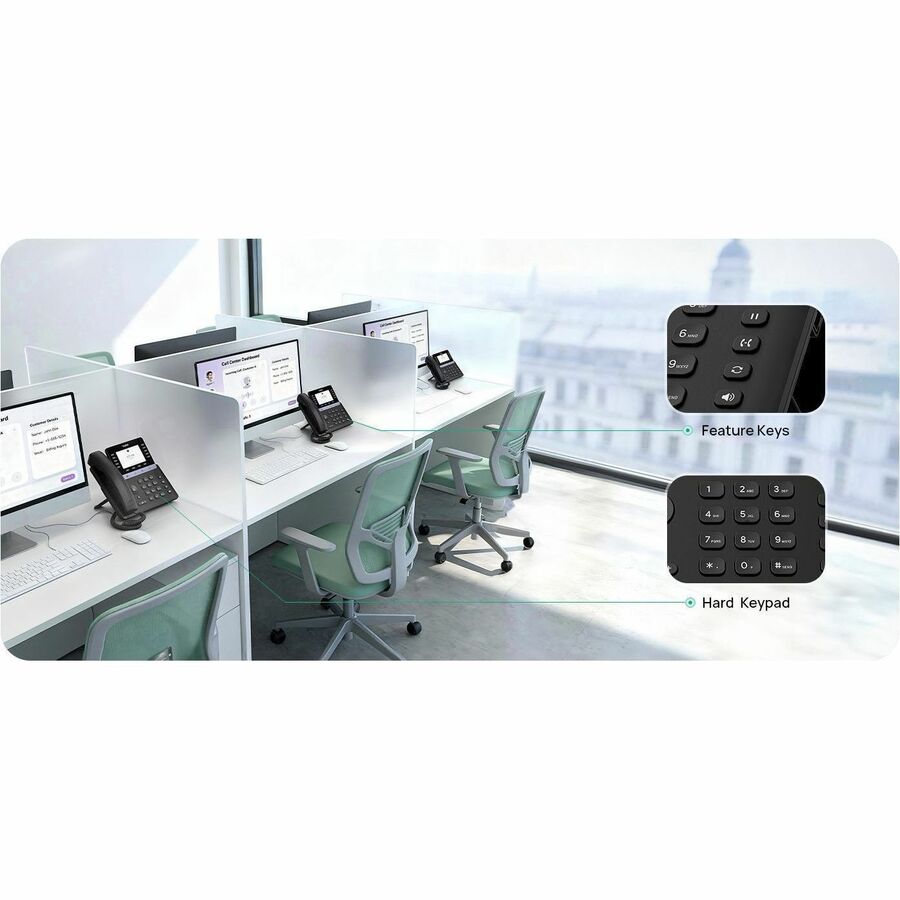 Alternate-Image2 Image for Yealink MP55 E2 Teams IP Phone - Corded - Corded/Cordless - Wi-Fi, Bluetooth - Stand Mountable, Desktop - Classic Gray
