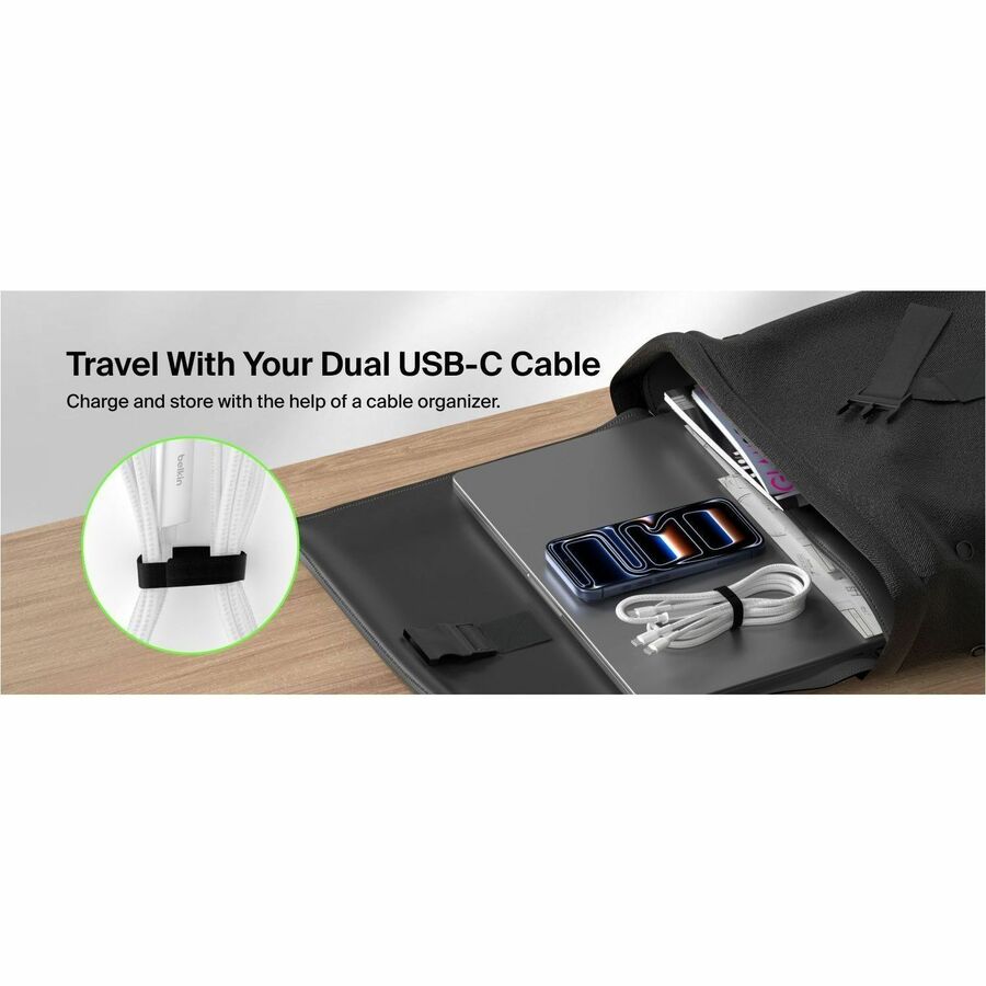Alternate-Image5 Image for Belkin BoostCharge Pro Braided USB-C to Dual USB-C Cable 140W, White, 5ft/1.5m