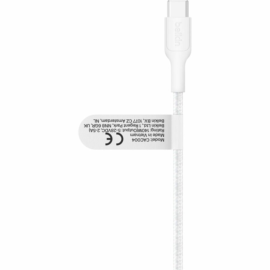 Alternate-Image3 Image for Belkin BoostCharge Pro Braided USB-C to Dual USB-C Cable 140W, White, 5ft/1.5m