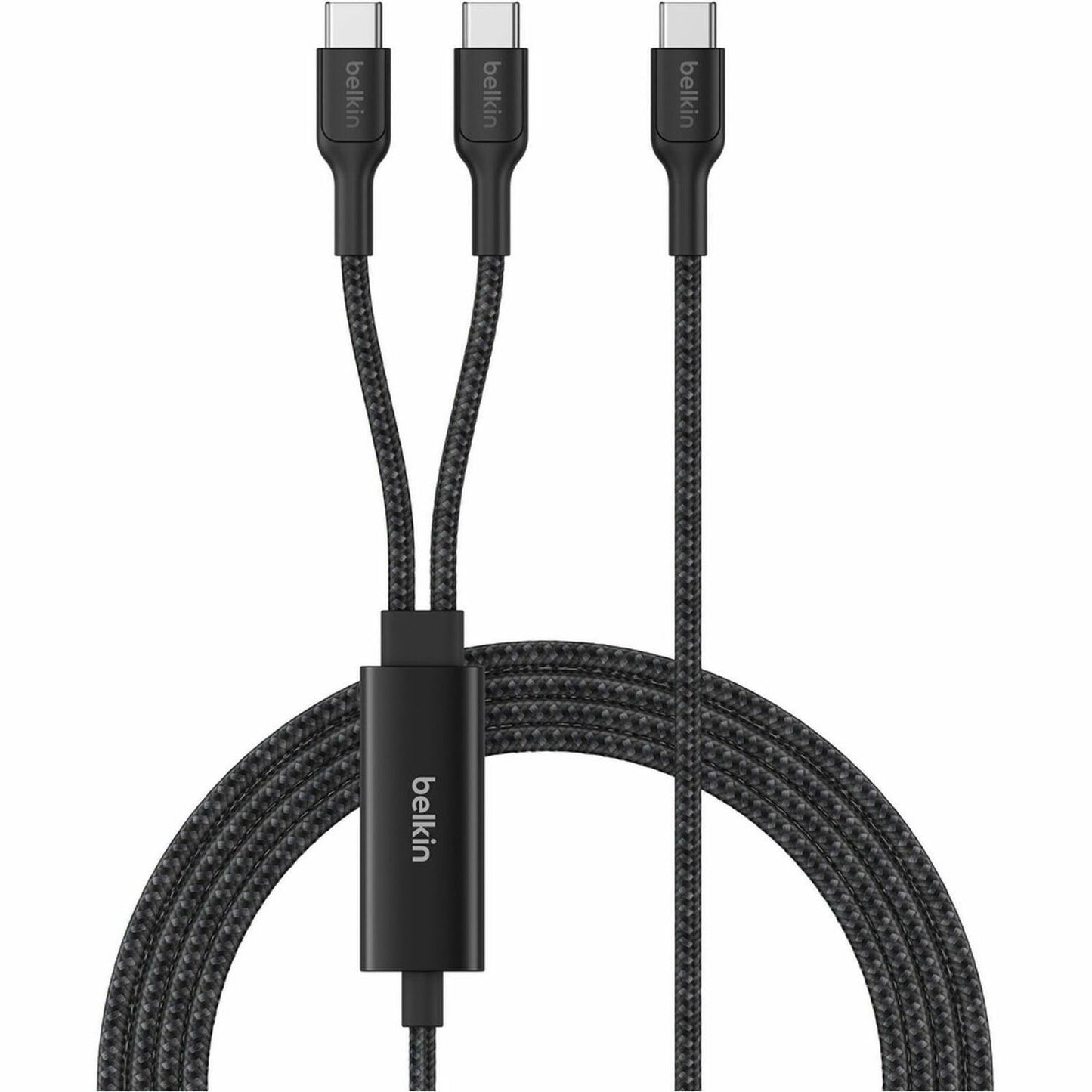 Main Image for Belkin BoostCharge Pro Braided USB-C to Dual USB-C Cable 140W, Black, 5ft/1.5m