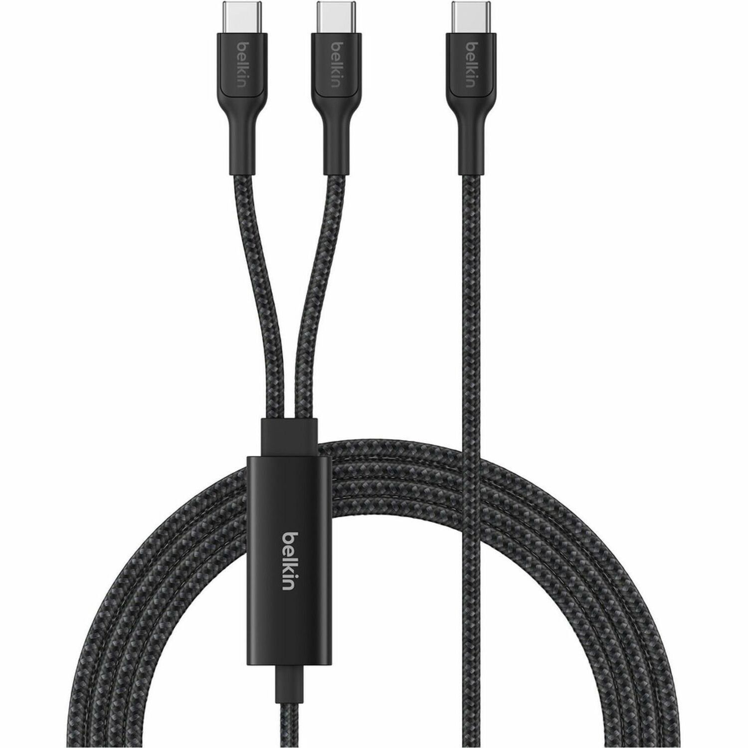 Main Image for Belkin BoostCharge Pro Braided USB-C to Dual USB-C Cable 140W, Black, 5ft/1.5m