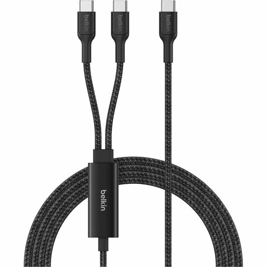 Main Image for Belkin BoostCharge Pro Braided USB-C to Dual USB-C Cable 140W, Black, 5ft/1.5m