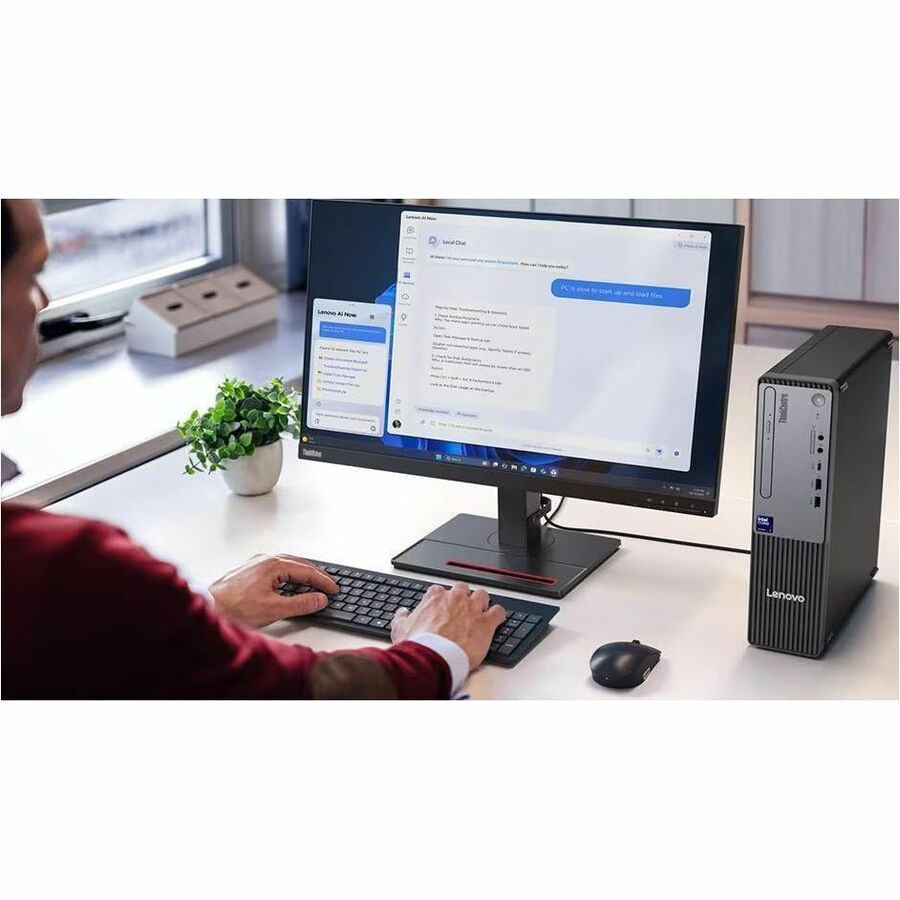 Life-Style Image for Lenovo ThinkCentre neo 50s Gen 6 13DQ001RUS Desktop Computer - Intel Core Ultra 5 Series 2 2nd Gen 225 - 16 GB - 512 GB PCI Express NVMe 4.0 x4 SSD - Small Form Factor - Raven Black