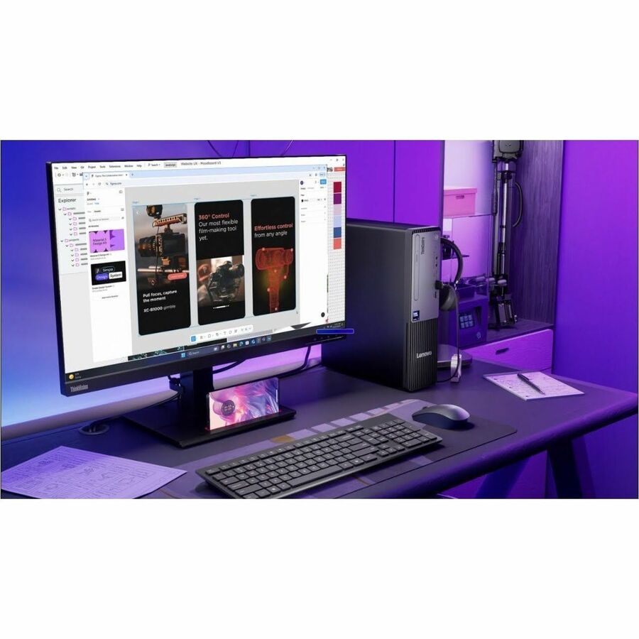 Alternate-Image6 Image for Lenovo ThinkCentre neo 50s Gen 6 13DQ001RUS Desktop Computer - Intel Core Ultra 5 Series 2 2nd Gen 225 - 16 GB - 512 GB PCI Express NVMe 4.0 x4 SSD - Small Form Factor - Raven Black