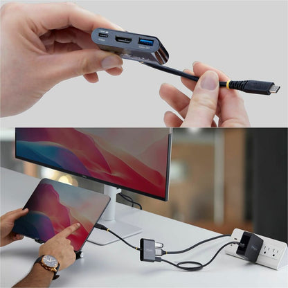 Life-Style Image for StarTech USB-C to HDMI Multiport Adapter with 140W PD Charging, 4K 60Hz HDMI, USB 5Gbps Hub, Mini Dock