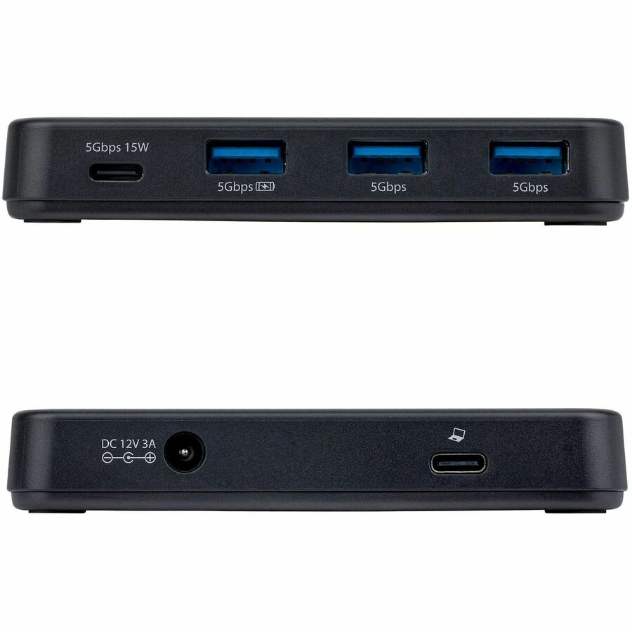 Alternate-Image1 Image for StarTech 4-Port USB-C and USB-A Hub, 5Gbps, Self-Powered, 2-in-1 USB-C and USB-A Host Cable, 1x USB-C and 3x USB-A (1x BC 1.2)