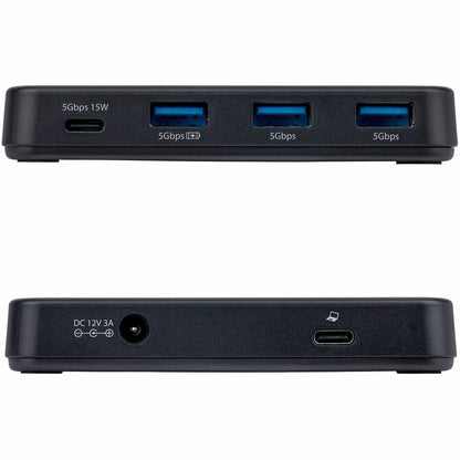 Alternate-Image1 Image for StarTech 4-Port USB-C and USB-A Hub, 5Gbps, Self-Powered, 2-in-1 USB-C and USB-A Host Cable, 1x USB-C and 3x USB-A (1x BC 1.2)