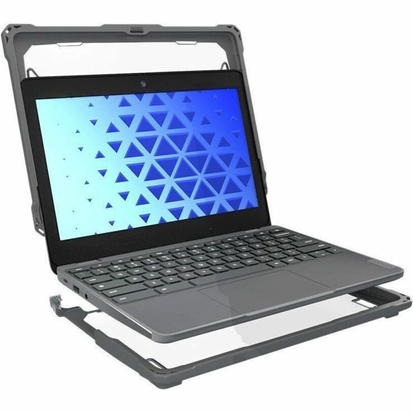 Right Image for MAXCases Extreme Shell-F3 Slide Chromebook Case for Lenovo 500e G5 Chromebook (Gray/Clear)