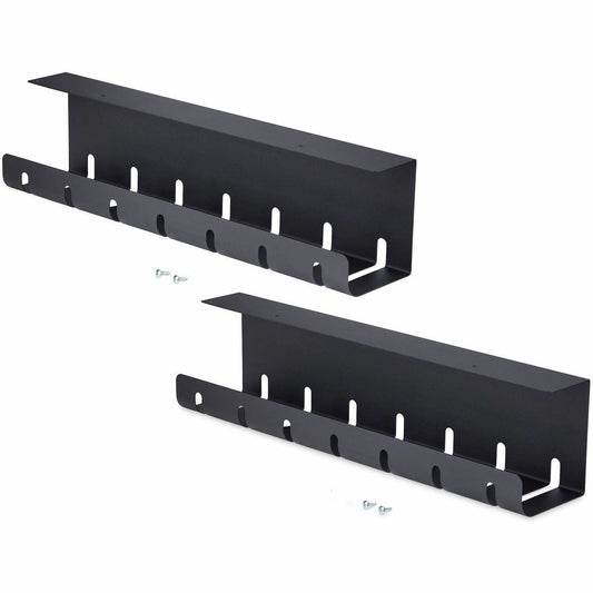 Main Image for StarTech 2-Pack Under Desk Cable Management Tray, 42" long (21" per tray), Slotted Style, Screw-On Installation, Metal, Black, TAA