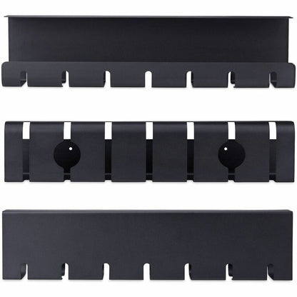 Alternate-Image2 Image for StarTech 2-Pack Under Desk Cable Management Tray, 42" long (21" per tray), Slotted Style, Screw-On Installation, Metal, Black, TAA