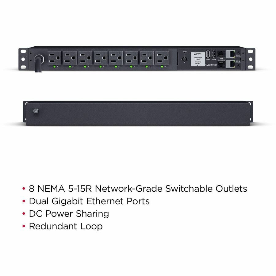Alternate-Image1 Image for CyberPower PDU41001G Single Phase 100 - 120 VAC 15A Switched