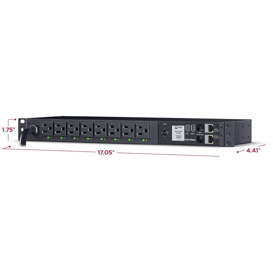 Alternate-Image2 Image for CyberPower PDU41001G Single Phase 100 - 120 VAC 15A Switched