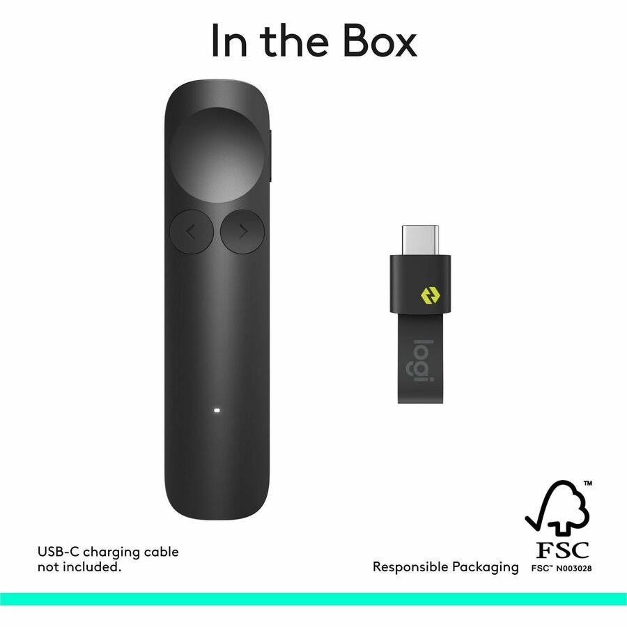 Alternate-Image10 Image for Logitech Spotlight 2 Presentation Remote, Wireless Presentation Clicker with Haptics, Digital Highlighting, Customizable Actions, Laser Pointer, Quick Charge, Bluetooth&reg;, and USB-C, Graphite