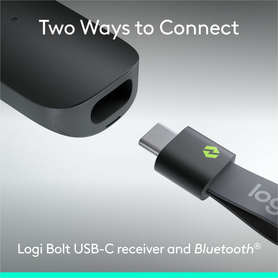 Alternate-Image8 Image for Logitech Spotlight 2 Presentation Remote, Wireless Presentation Clicker with Haptics, Digital Highlighting, Customizable Actions, Laser Pointer, Quick Charge, Bluetooth&reg;, and USB-C, Graphite