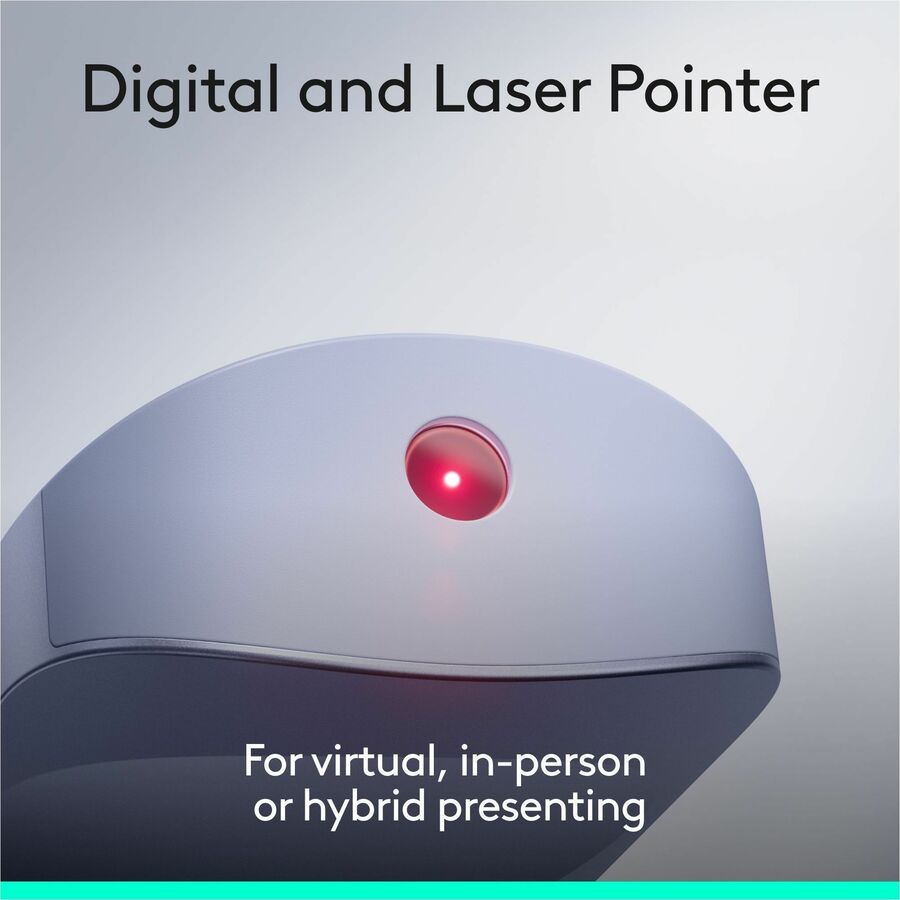 Alternate-Image5 Image for Logitech Spotlight 2 Presentation Remote, Wireless Presentation Clicker with Haptics, Digital Highlighting, Customizable Actions, Laser Pointer, Quick Charge, Bluetooth&reg;, and USB-C, Lilac