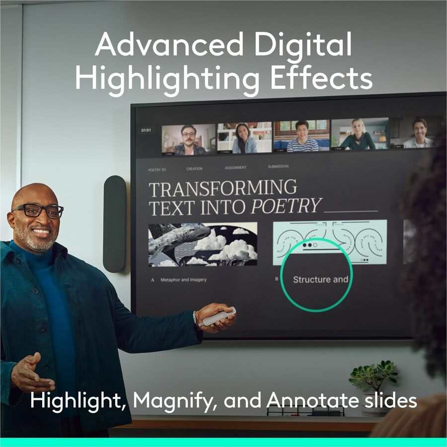 Alternate-Image3 Image for Logitech Spotlight 2 Presentation Remote, Wireless Presentation Clicker with Haptics, Digital Highlighting, Customizable Actions, Laser Pointer, Quick Charge, Bluetooth&reg;, and USB-C, Sand