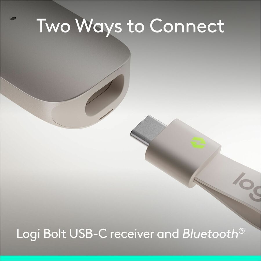 Alternate-Image8 Image for Logitech Spotlight 2 Presentation Remote, Wireless Presentation Clicker with Haptics, Digital Highlighting, Customizable Actions, Laser Pointer, Quick Charge, Bluetooth&reg;, and USB-C, Sand