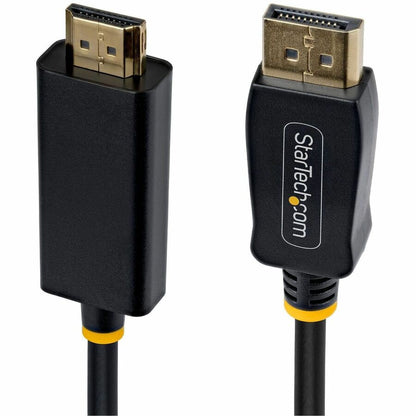 Alternate-Image1 Image for StarTech 6ft DisplayPort to HDMI Adapter Cable with Gripping Connector, 4K 60Hz, HDR, Uni-directional DP to HDMI Video Converter