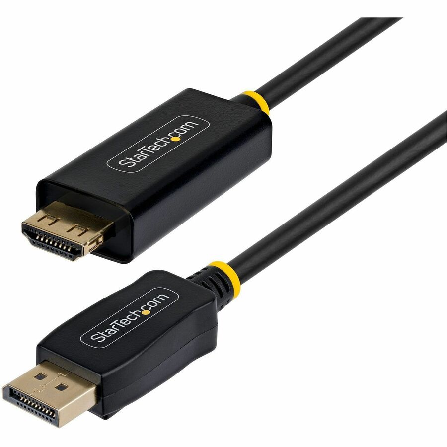Alternate-Image2 Image for StarTech 3ft DisplayPort to HDMI Adapter Cable with Gripping Connector, 4K 60Hz, HDR, Uni-directional DP to HDMI Video Converter