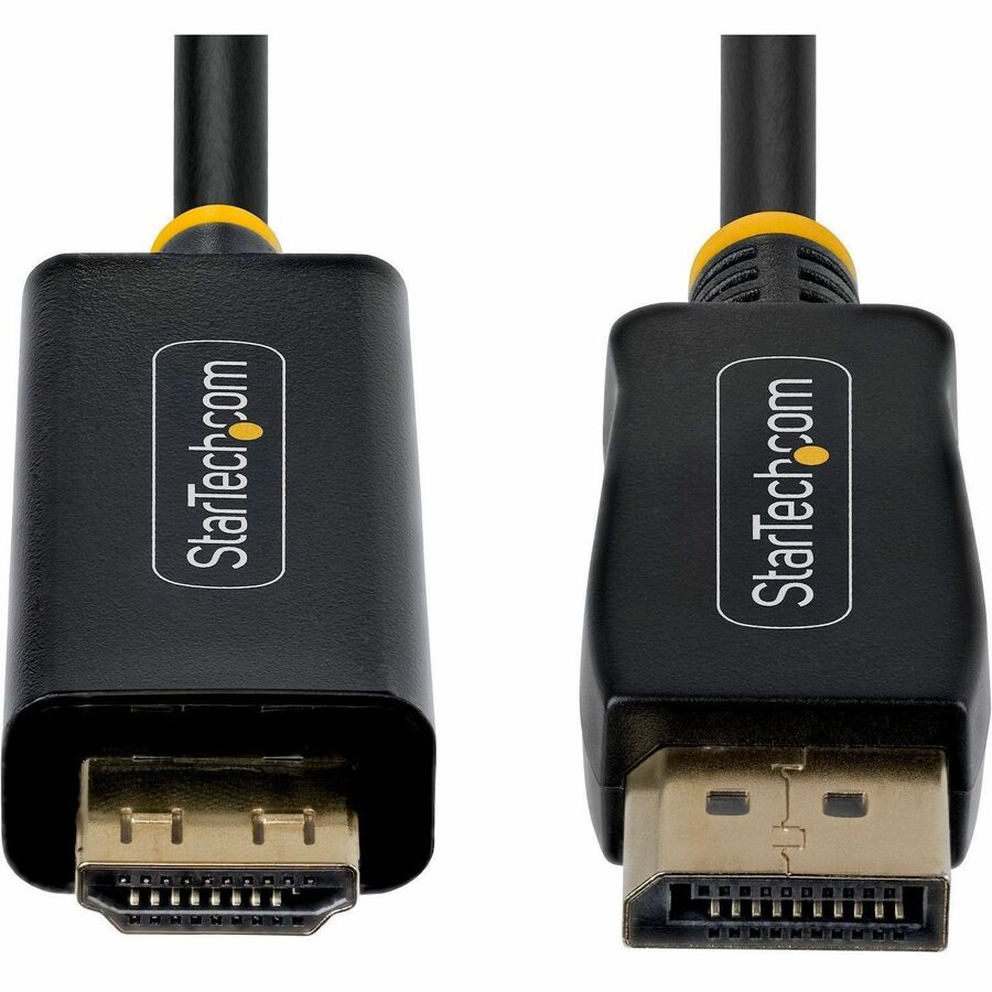 Alternate-Image6 Image for StarTech 3ft DisplayPort to HDMI Adapter Cable with Gripping Connector, 4K 60Hz, HDR, Uni-directional DP to HDMI Video Converter