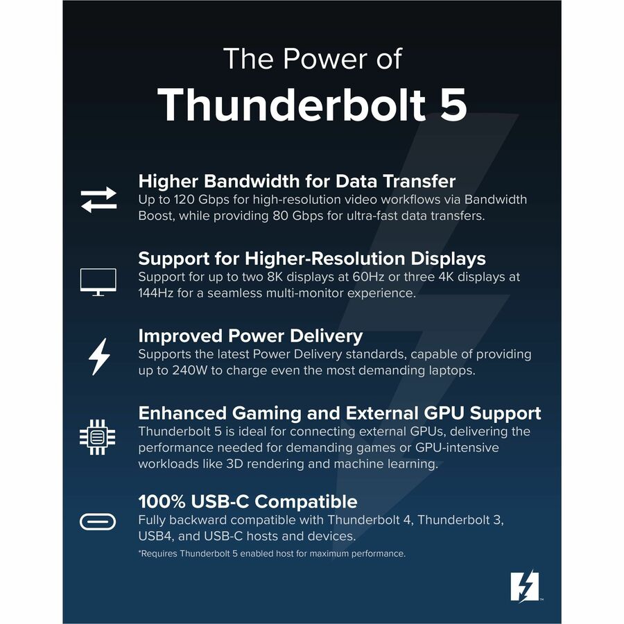 Alternate-Image7 Image for Plugable Thunderbolt 5 Cable Right Angle 80Gbps 240W Charging [Thunderbolt Certified]