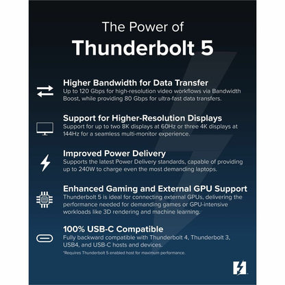 Alternate-Image7 Image for Plugable Thunderbolt 5 Cable Right Angle 80Gbps 240W Charging [Thunderbolt Certified]