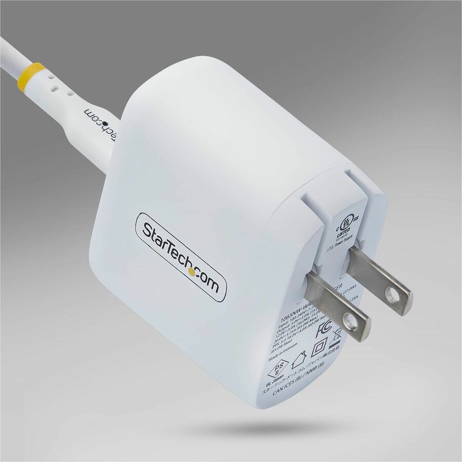 Alternate-Image3 Image for StarTech 65W USB-C Laptop Charger, GaN Charger with Power Adapter Brick for Dell, XPS, HP ProBook, MacBook Pro, Microsoft Surface Pro