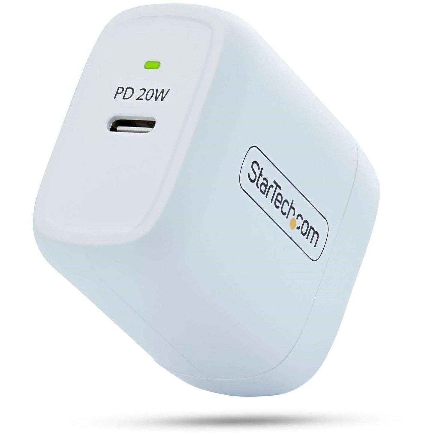 Main Image for StarTech 20W USB-C Wall Charger, Portable Charger with USB Power Delivery Fast Charging, 5V/9V PD, USB-C Charger, White