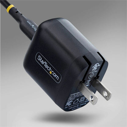 Alternate-Image3 Image for StarTech 20W USB-C Wall Charger, Portable Charger with USB Power Delivery Fast Charging, 5V/9V PD, USB-C Charger, Black