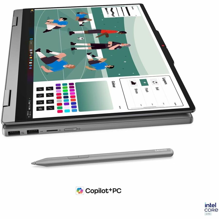 Alternate-Image3 Image for Lenovo IdeaPad 5 14IPH11 83UG0008US 14" Touchscreen Convertible Copilot+ PC 2 in 1 Notebook - WUXGA - 60 Hz - Intel Core Ultra 5 322 - 16 GB - 1 TB SSD - English Keyboard - Luna Gray